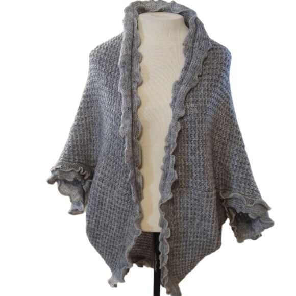 Anthropologie Moth Wool Blend Rocia Ruffle Sweater Cardigan Size XS - Picture 5 of 12